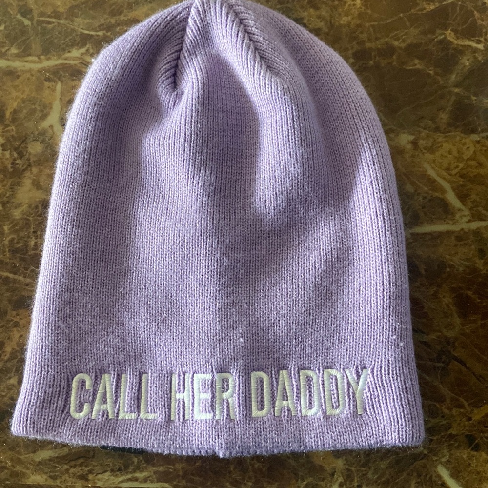 Purple “Call Her Daddy” Beanie from barstool
